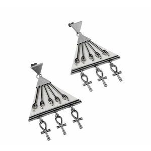 Killstar ✦ Heaven Sent Earrings ✦ Ankh Charm Dangles Celestial Gothic Black NWT